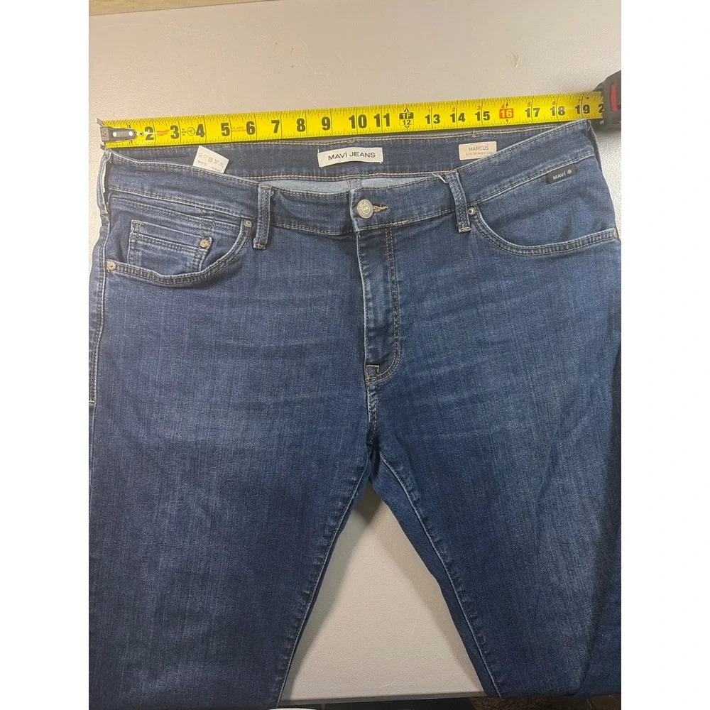 Mavi Marcus Jeans Mens 38x32 Dark Wash Blue‎ Slim Straight Leg Stretch Denim